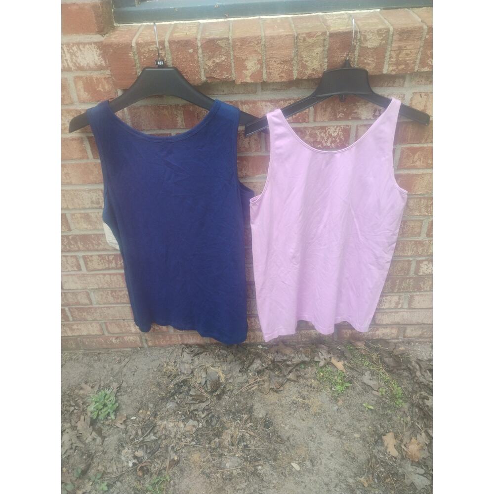 Womens Tank Tops Lot of 2 XL Cotton Sleeveless Casual Basic Summer Spring Beach - Picture 5 of 10